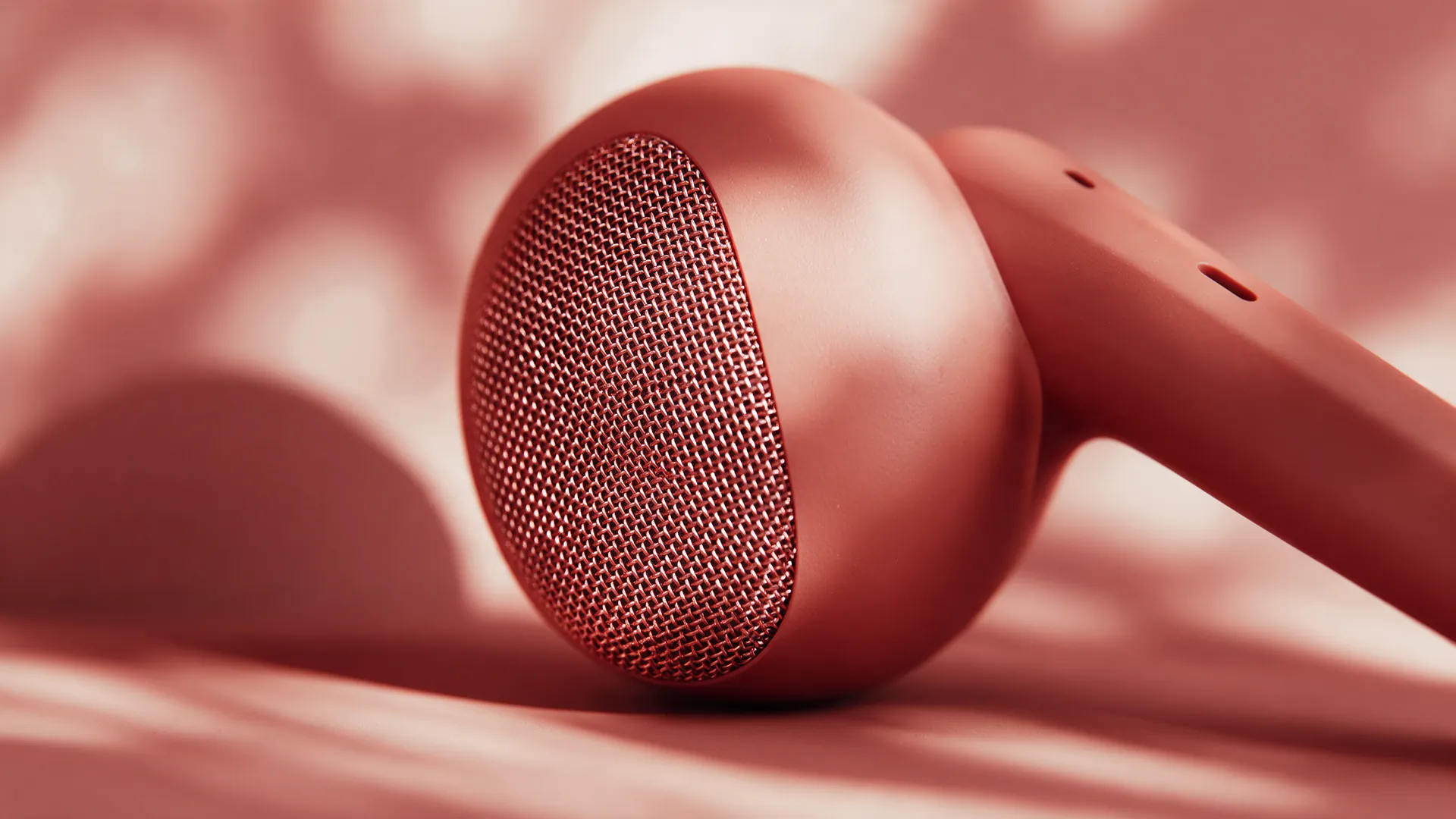 Macro of the copper speaker mesh